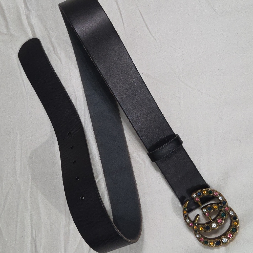Gucci Gem Belt Leather GG Buckle - Picture 14 of 14
